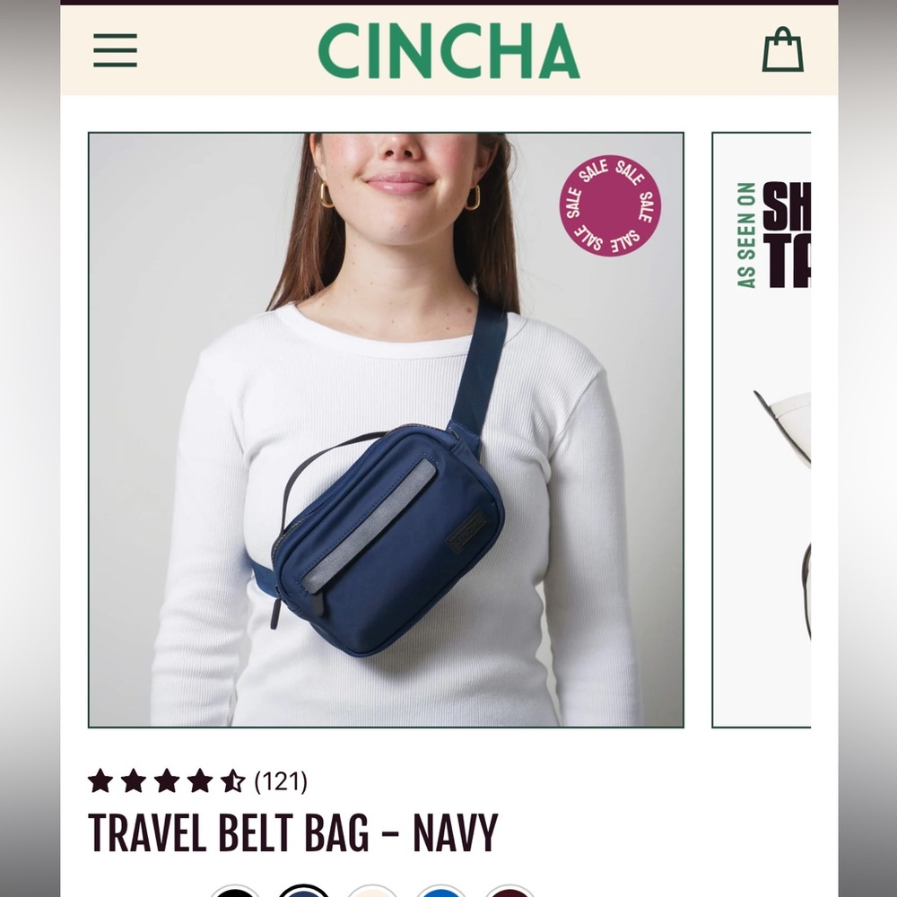 Cincha Navy Blue Travel Belt Bag